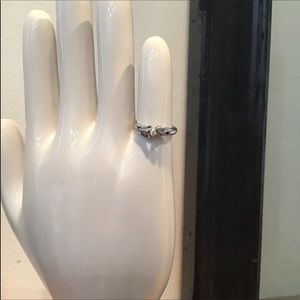 10K White Gold and Diamond Ring Size 5 1/2